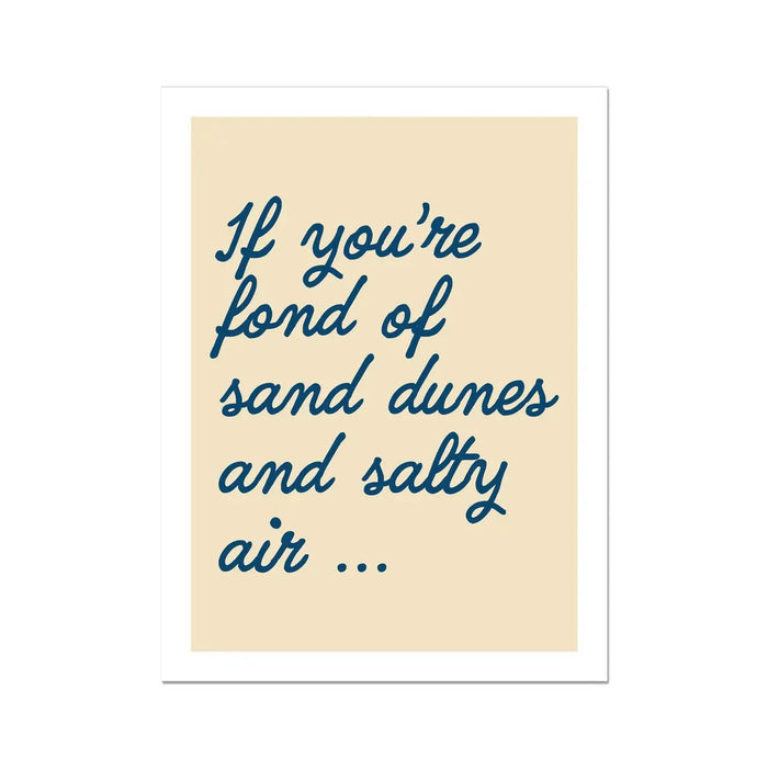 Unframed word art print of 'Salty Air' in seagrass colour - coastal wall art