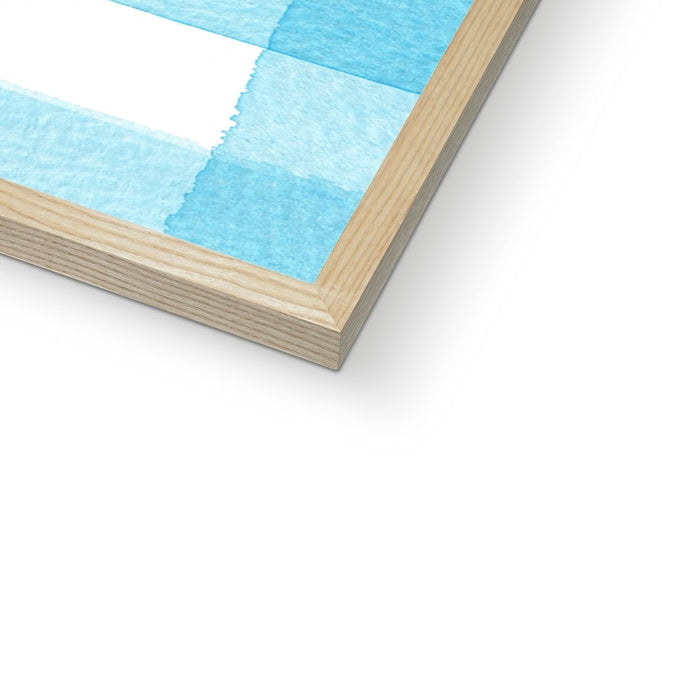 Sardine Painting on Blue Gingham | Kitchen Wall Art - Unframed