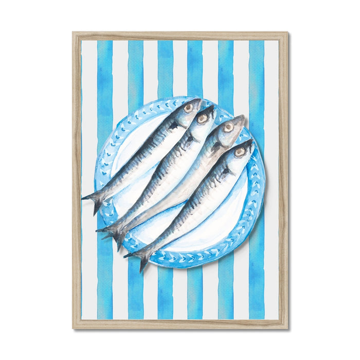 Sardine Painting on Blue Stripe