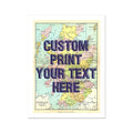 unframed personalised vintage map art print of Scotland with pink font - wall art