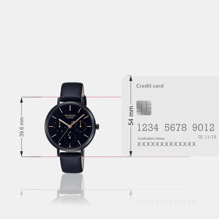 Sheen Women Quartz Black Dial Analog Leather Watch SH234