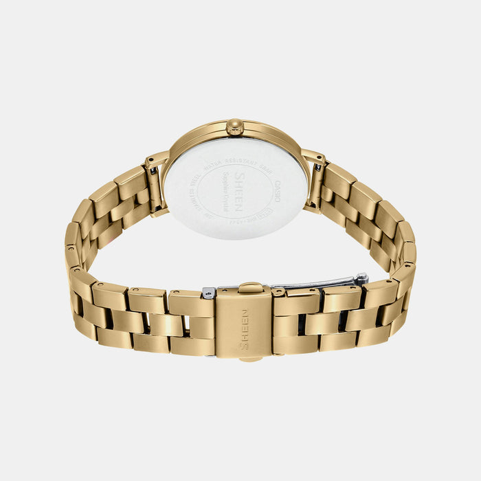 Sheen Women Quartz Gold Dial Analog Stainless Steel Watch SH248