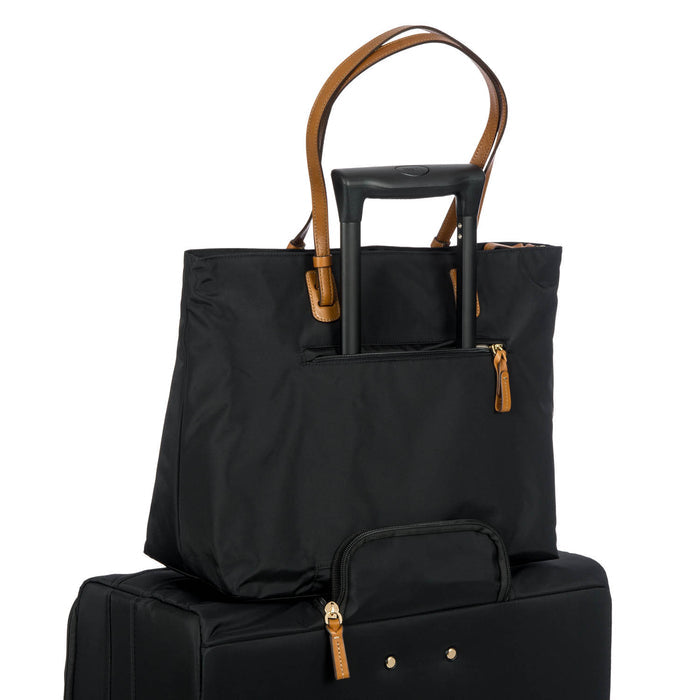 Bric's Slim Long Handle Shopper Bag in black, featuring a sleek design and spacious tote style, perfect for everyday use.
