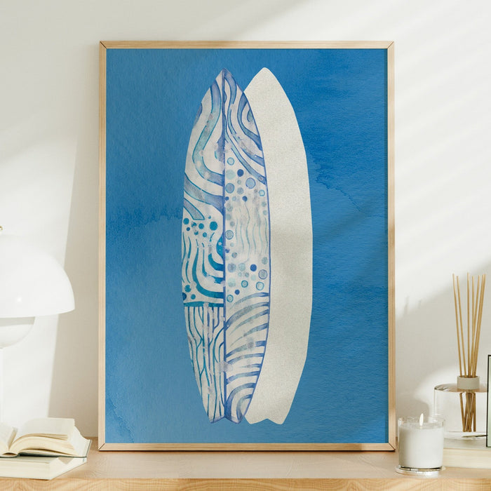 Surfboard Art Print | Beach Art | Two Surfboards Art  - Framed