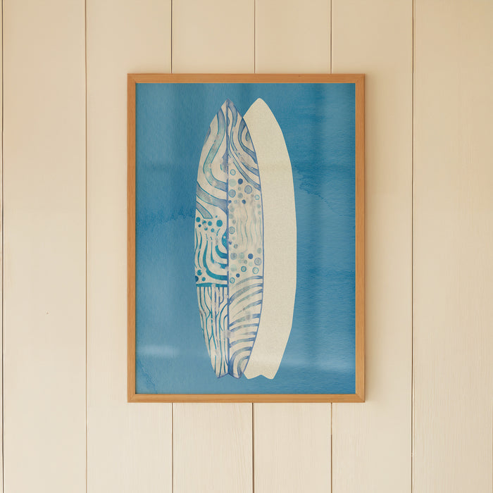 Surfboard Art Print | Beach Art | Two Surfboards Art  - Framed