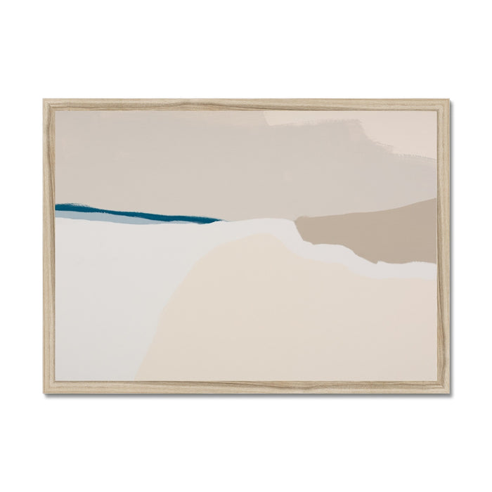 Framed abstract art with a minimalistic design on a white background