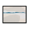 Framed abstract art with wavy lines on a white background