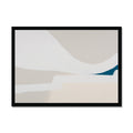 Framed abstract art with geometric shapes on a white background