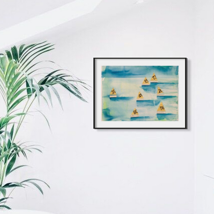 The Regatta Print | Mixed Media Sailing Art - Framed