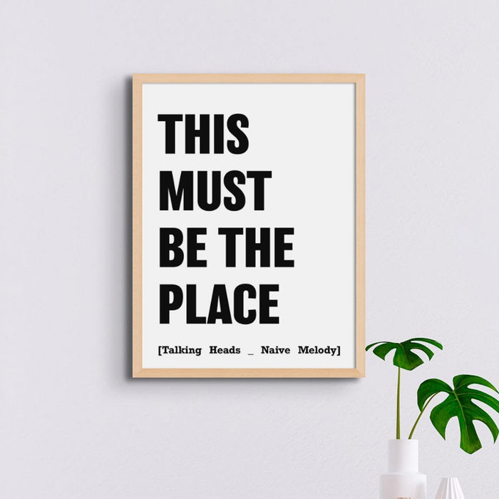 This Must Be The Place (White) Song Lyric Typography Art Print - Framed Beach House Art - Vintage bird paintings