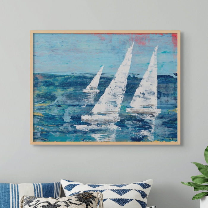 Three White Sails | Sailing Painting | Nautical Sailing Regatta Painting