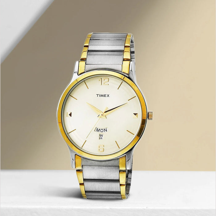 Trendline Men Quartz Champagne Dial Analog Stainless Steel Watch TW000R426