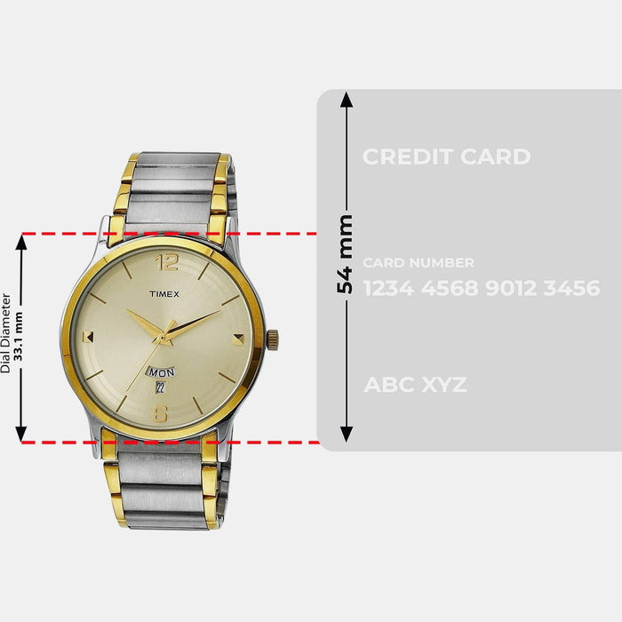 Trendline Men Quartz Champagne Dial Analog Stainless Steel Watch TW000R426