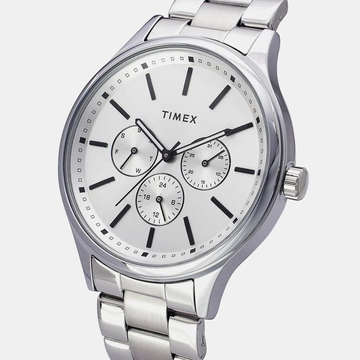 Trendline Men Quartz Silver Dial Multi-Function Stainless Steel Watch TWEG18409