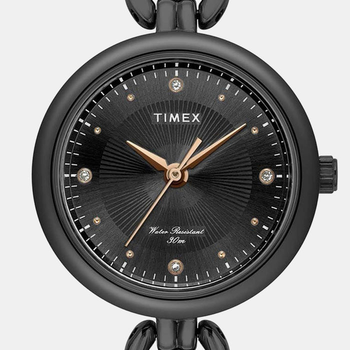 Trendline Women Quartz Black Dial Analog Brass Watch TWEL11426