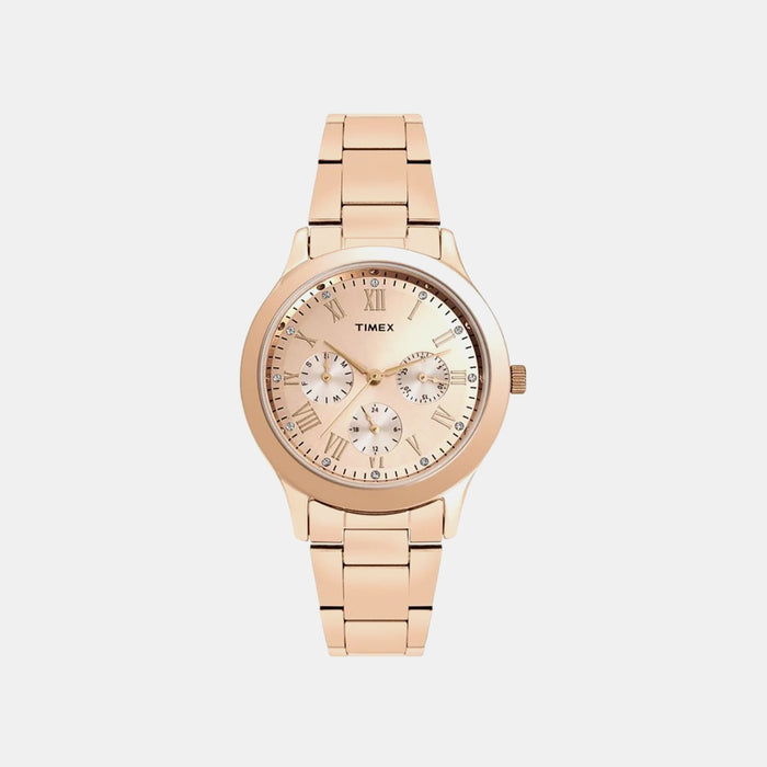 Trendline Women Quartz Rose Gold Dial Multi-Function Stainless Steel Watch TW000Q810