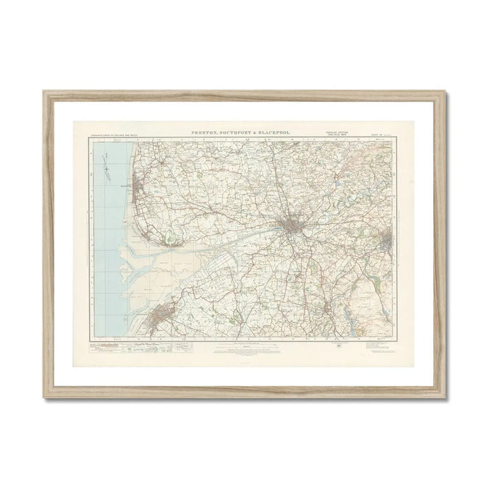 Blackpool Vintage Map Print | Map Print of Blackpool - Framed Wall Art