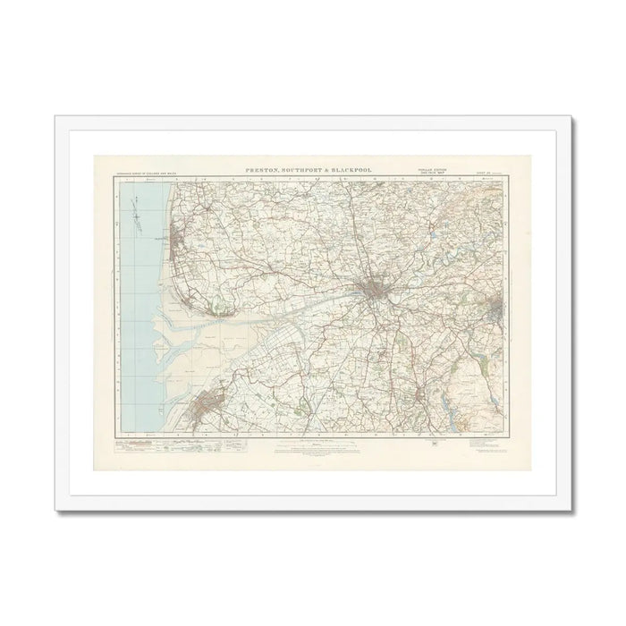 Blackpool Vintage Map Print | Map Print of Blackpool - Framed Wall Art