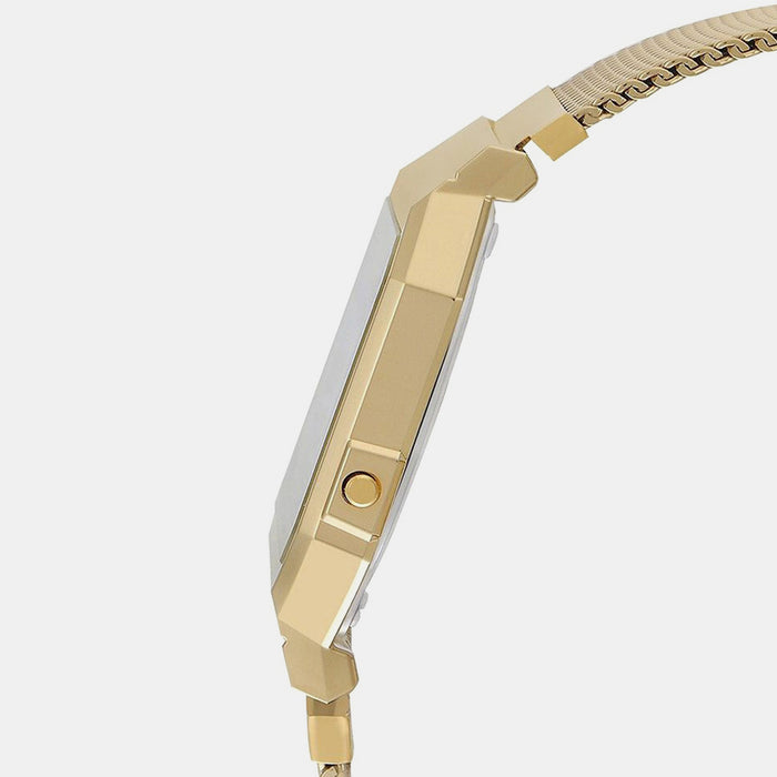 Vintage Unisex Quartz Gold Dial Digital Mesh Watch D171