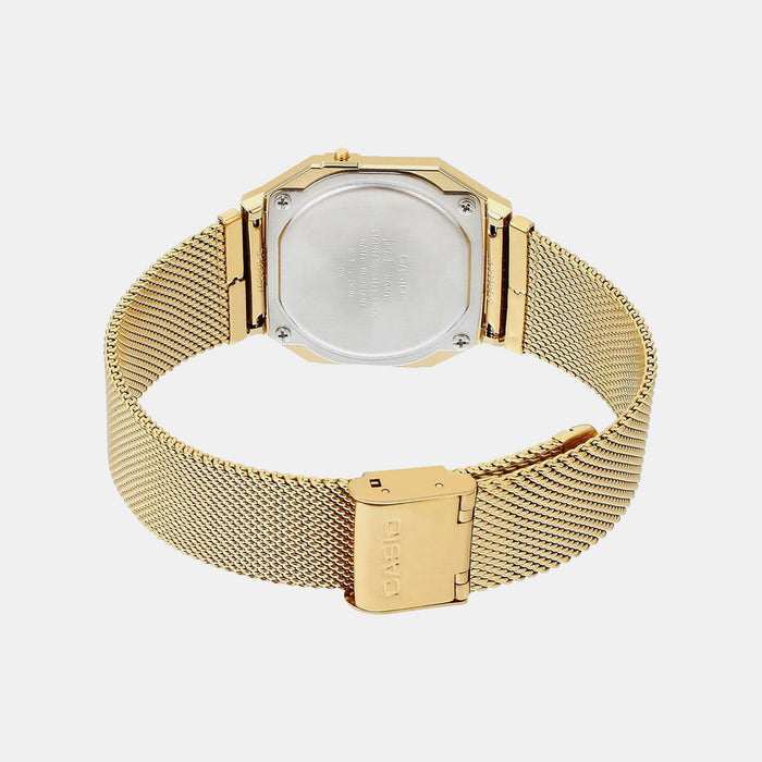 Vintage Unisex Quartz Gold Dial Digital Mesh Watch D171