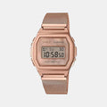 Vintage Unisex Quartz Rose Gold Dial Digital Mesh Watch D196