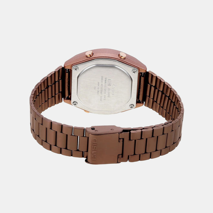 Vintage Unisex Quartz Rose Gold Dial Digital Stainless Steel Watch D187