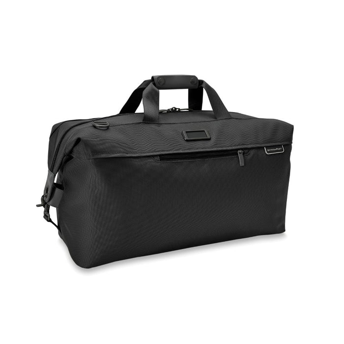 Briggs & Riley Baseline 2 Weekender Duffle in black, spacious design with sturdy handles and durable fabric.