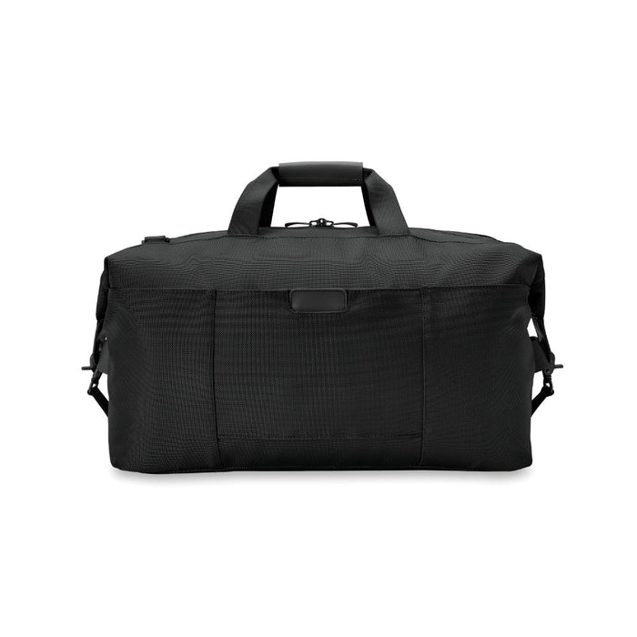 Briggs & Riley Baseline 2 Weekender Duffle in black, featuring spacious main compartment and durable fabric design.