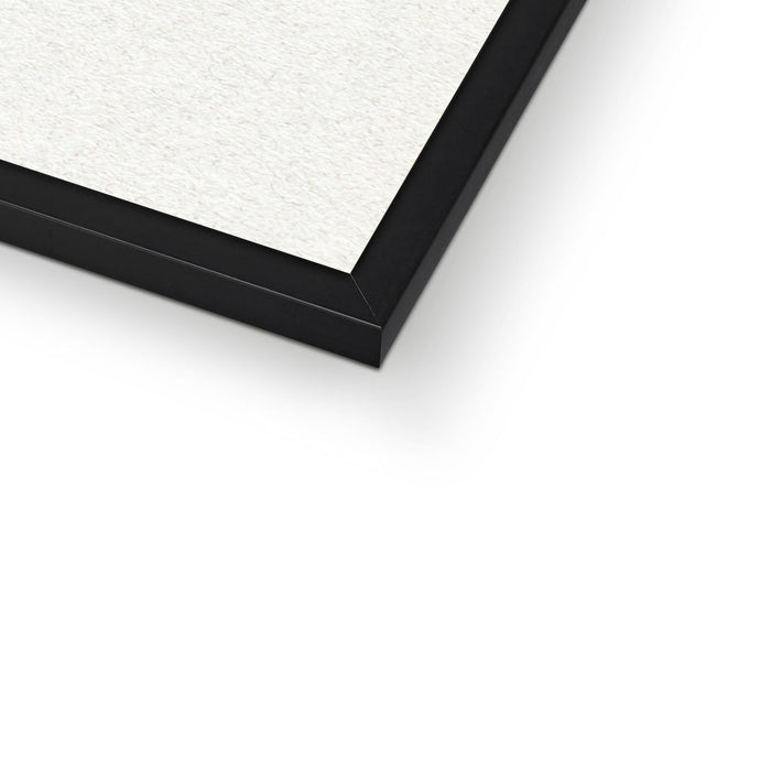 Close-up of a black picture frame corner on a white background