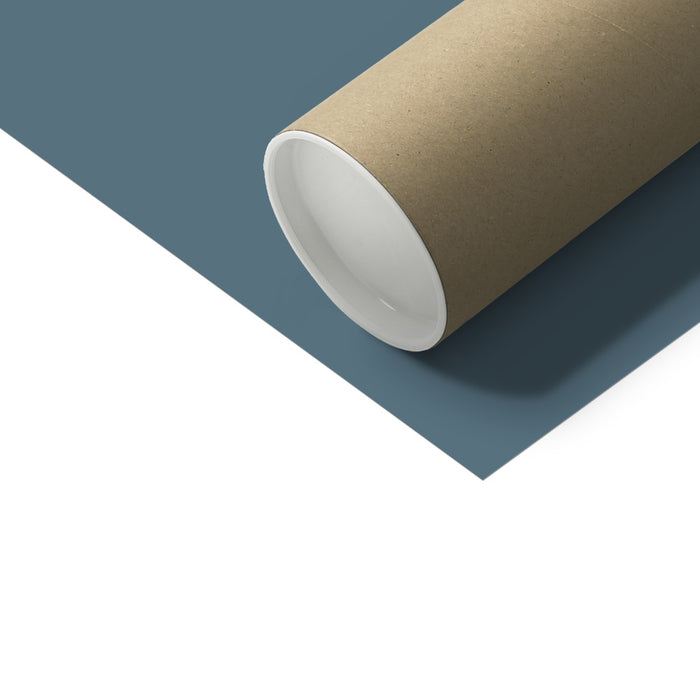 Roll of brown paper on a blue and white background