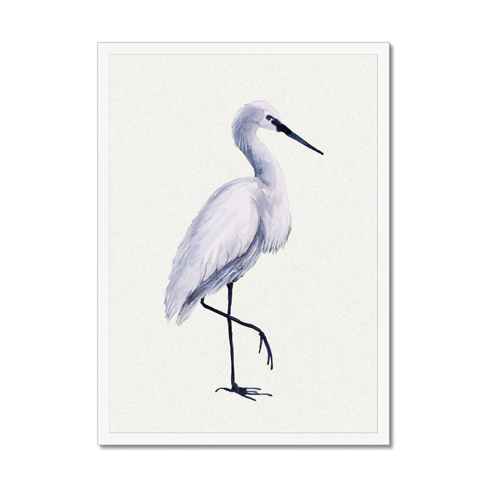 White bird painting on a light grey background