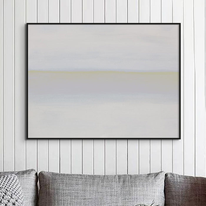 White Sea Painting | Minimal Abstract Coastal Painting - Framed Wall Art