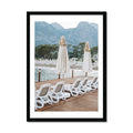 White Umbrellas Italian Coast Photo | Italian Photography Print - Framed Wall Art