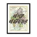 Wild Waters (Lake District Map) Vintage Map Art - Framed - Beach House Art