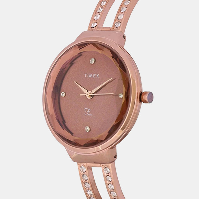 Timex Women Round Brown watch