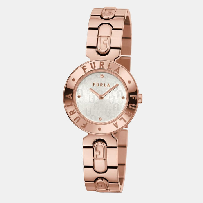 Furla Women Round Rose Gold watch