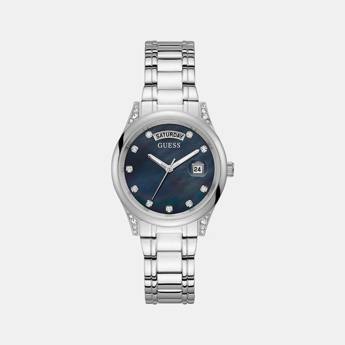 Guess Round Silver Analog watch