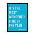 Wonderful | Aqua | Typography Lyric Art Print - Framed