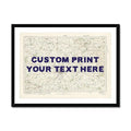 York Personalised Map Print | Custom Map of York | Navy Hand Drawn Font - Framed Wall Art