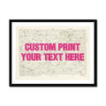 York Personalised Map Print | Custom Map of York | Pink Vintage Font - Framed Wall Art