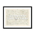 York Personalised Map Print | Custom Map of York | White Hand Drawn Font - Framed Wall Art