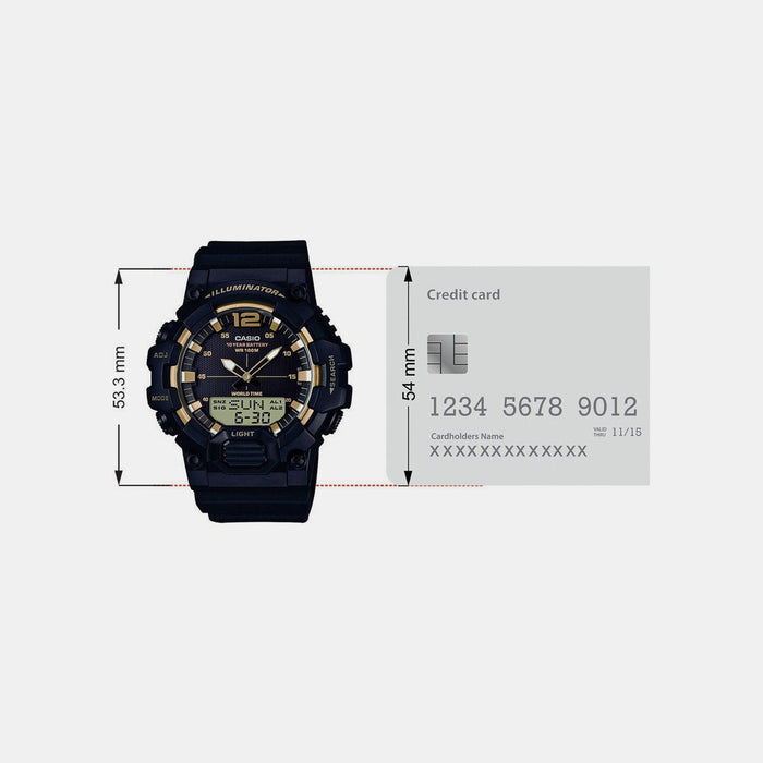 Youth Men Quartz Black Dial Analog-Digital Resin Watch D156