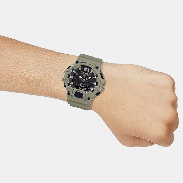 Youth Men Quartz Black Dial Analog-Digital Resin Watch D179